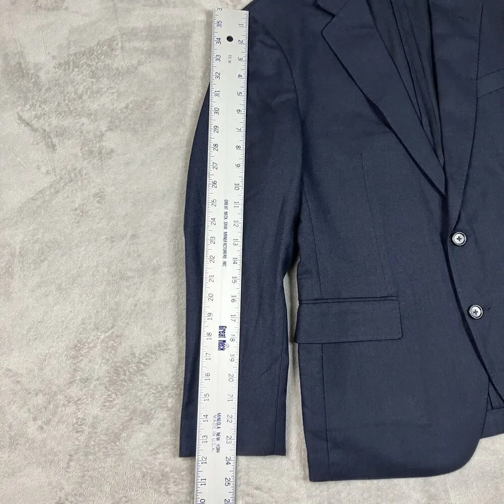 J Crew Ludlow Suit Jacket Mens 38S Navy English Cotton Wool Slim Blazer BH230